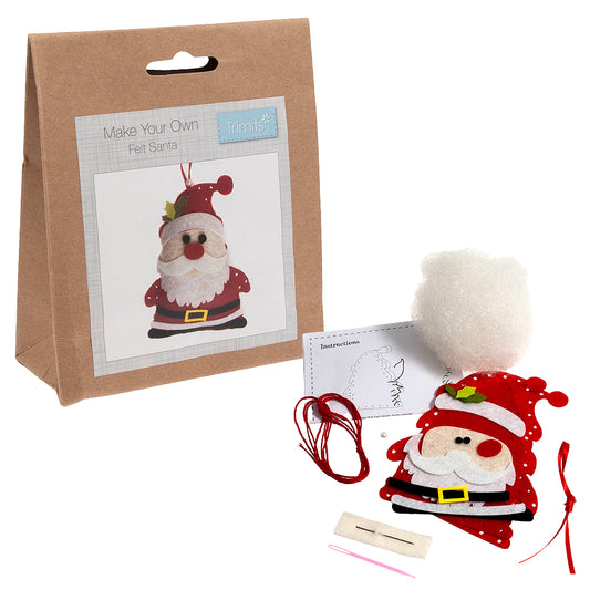 Sewing Kit to Make a Father Christmas Bauble Decoration