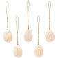 5 Natural Untreated Wooden Hanging Easter Eggs with Cords - 3cm Tall