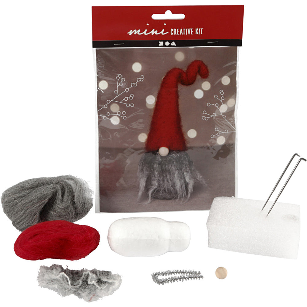 Christmas Gonk with Grey Beard Needle Felting Craft Kit | DIY Decoration