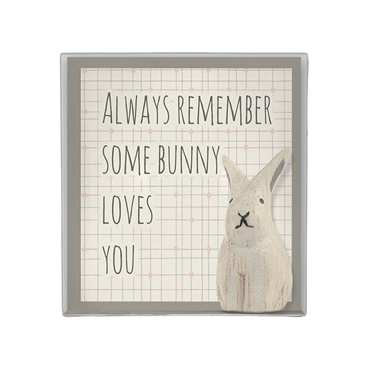 3cm Wooden Bunny Boxed | Always Remember Some Bunny Loves You | Cracker Filler | Mini Gift