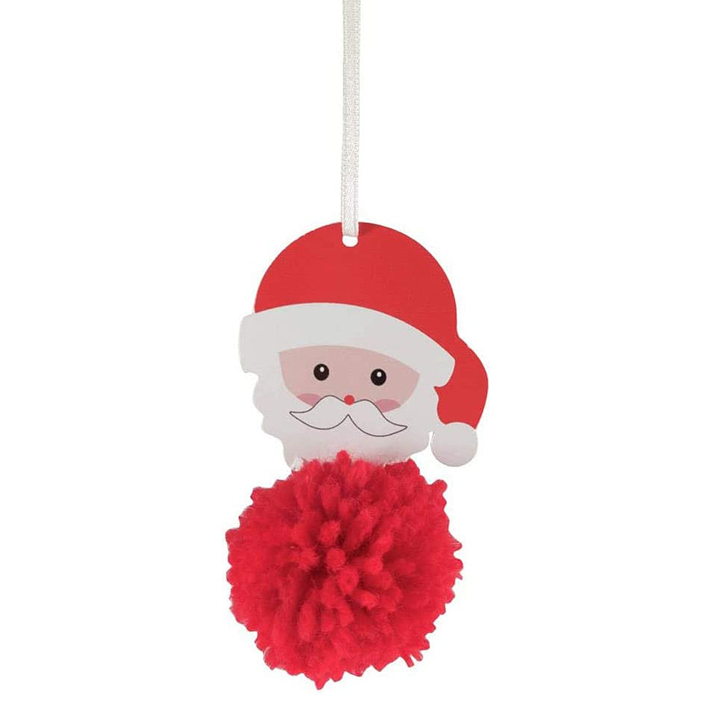 Santa Pom Pom Hanging Christmas Ornament Craft Kit